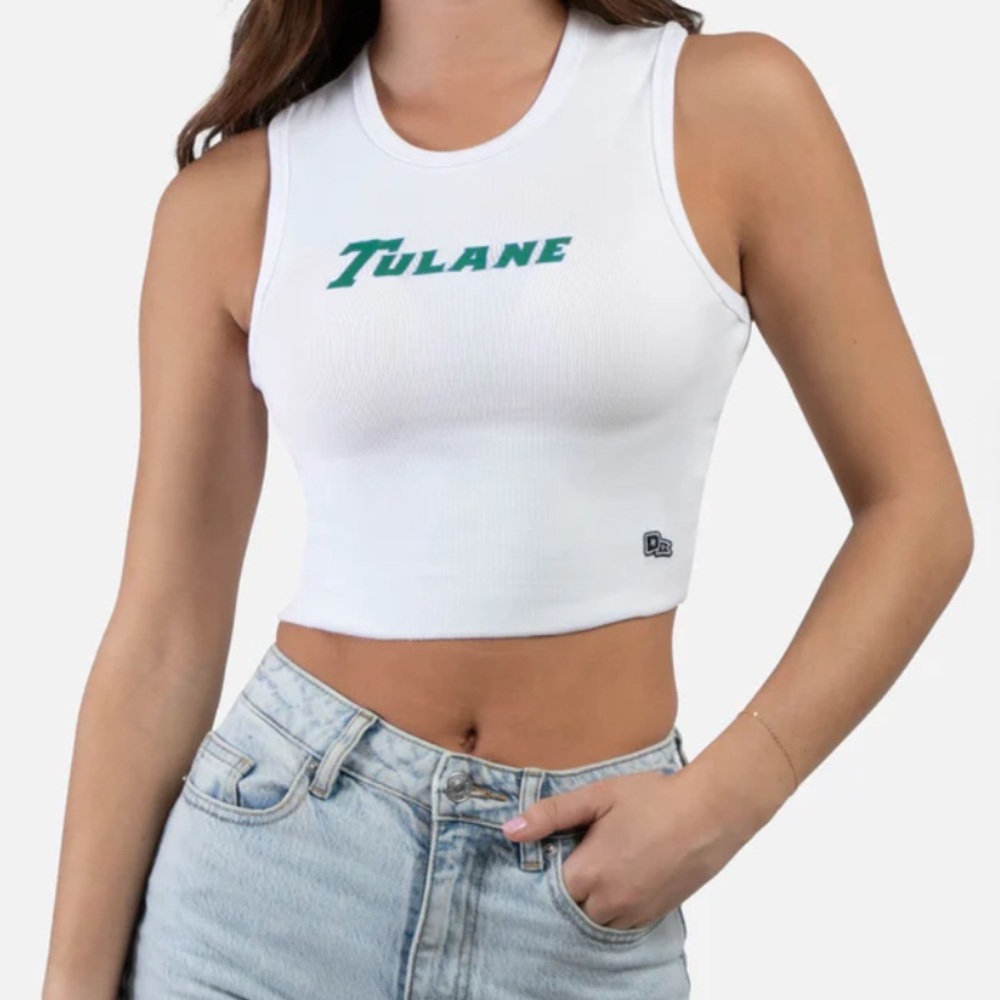 NEW WITH TAGS Tulane Hype and Vice White Cut Off Tank size XS